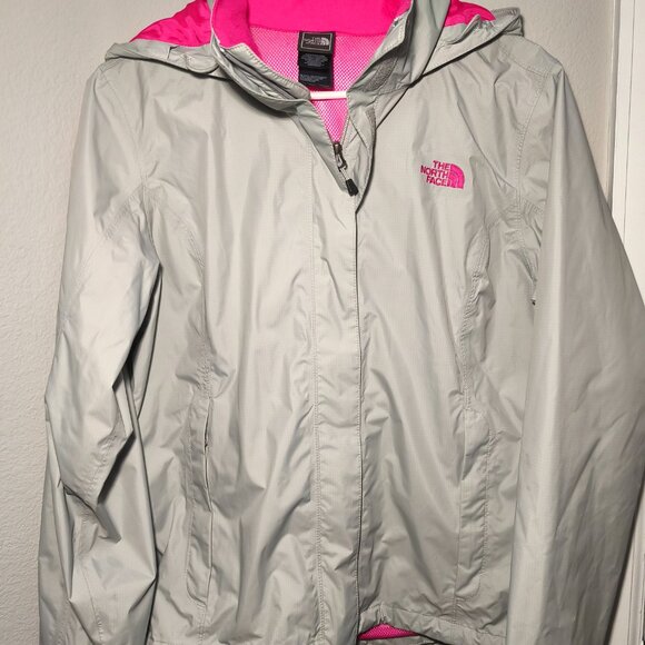The North Face Women's Jacket Size L Pink Gray Ribbon Resolve Waterproof - Picture 2 of 13